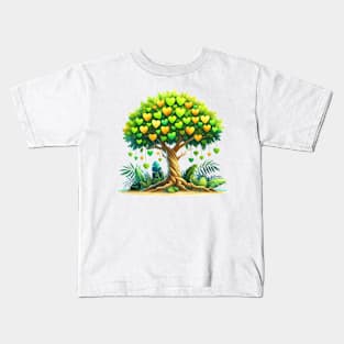 Tree Shaped Hearts Kids T-Shirt